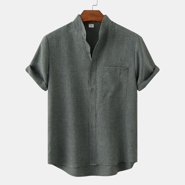 AnaJosé™ — Camisa lisa de algodón con botones