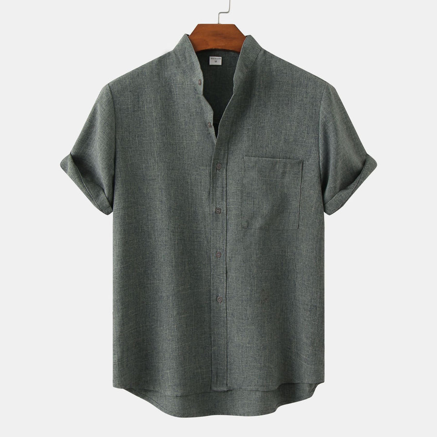 AnaJosé™ — Camisa lisa de algodón con botones