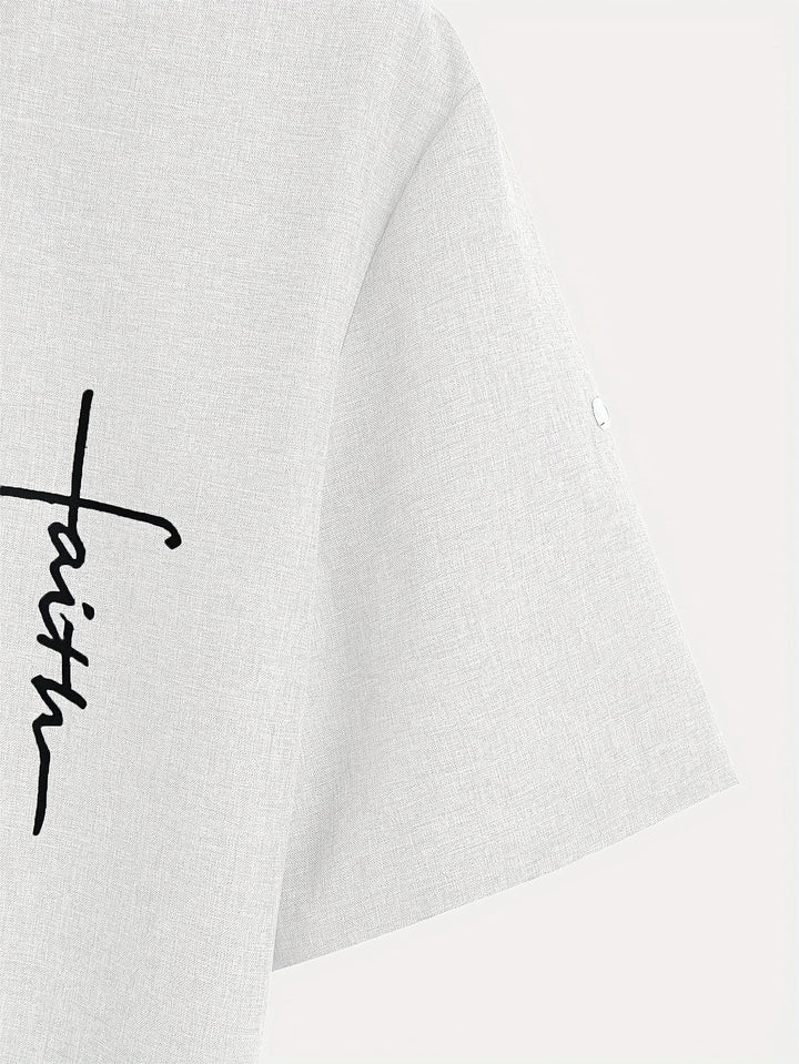 Elliott – Camisa Elegante de Manga Corta con Cuello Alto
