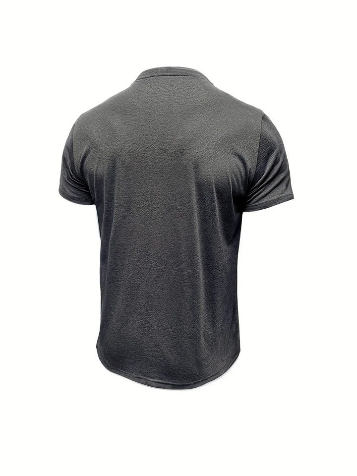 Saxon - Elegante Camiseta de Cuello Redondo con Bolsillo