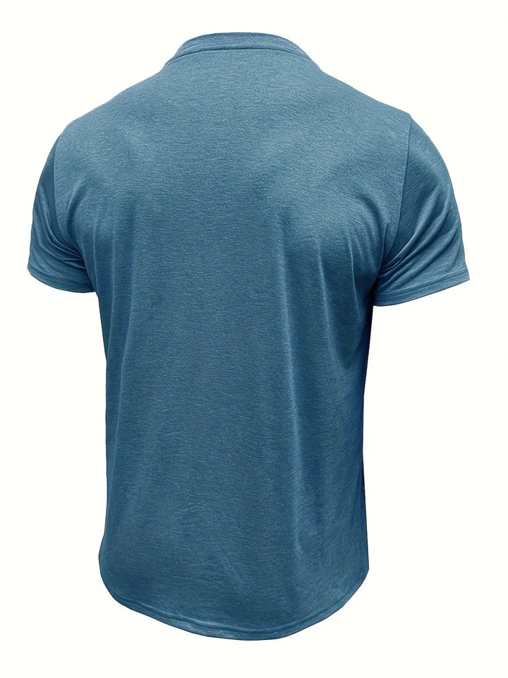 Saxon - Elegante Camiseta de Cuello Redondo con Bolsillo