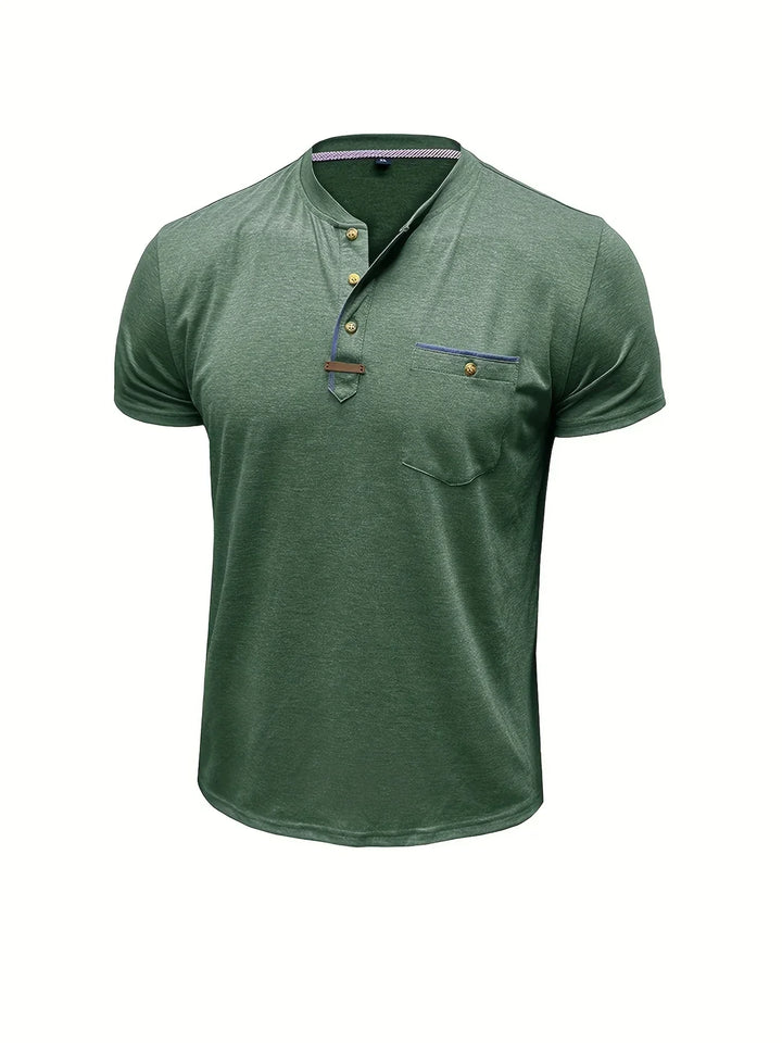 AnaJosé™ — Camiseta elegante de cuello redondo con bolsillo