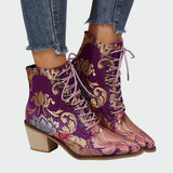 Sandra | Botines De Cuero Con Flores Elegantes Radiantes