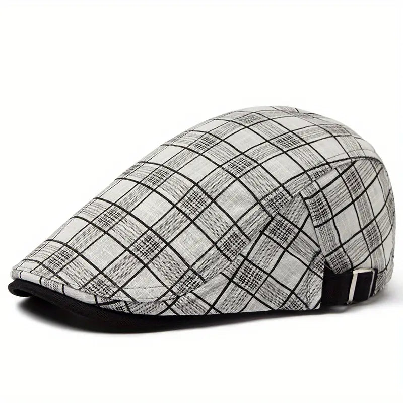 Zared - Gorra vintage a cuadros ajustable