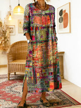Ana&José™ | Vestido Denim con Patchwork Étnico