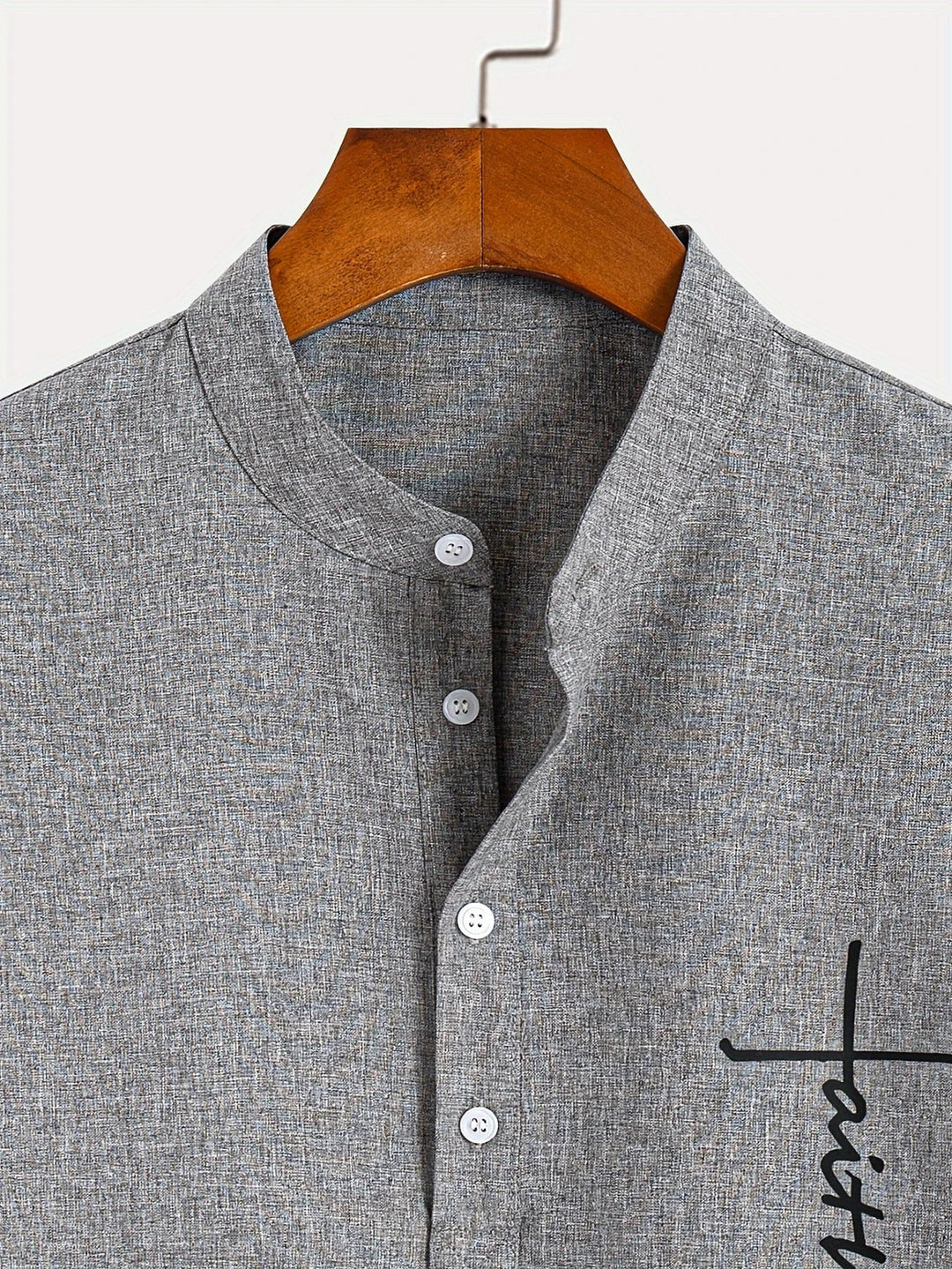 Elliott – Camisa Elegante de Manga Corta con Cuello Alto
