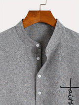 Elliott – Camisa Elegante de Manga Corta con Cuello Alto