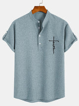 Elliott – Camisa Elegante de Manga Corta con Cuello Alto