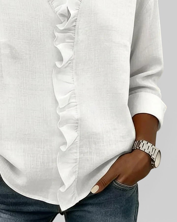 Inés™ | Blusa con volantes y escote en V