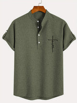 Elliott – Camisa Elegante de Manga Corta con Cuello Alto