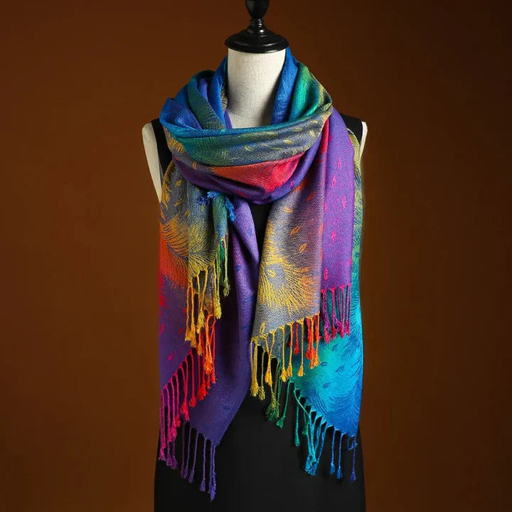 Malena - Bufanda multicolor con degradado artístico