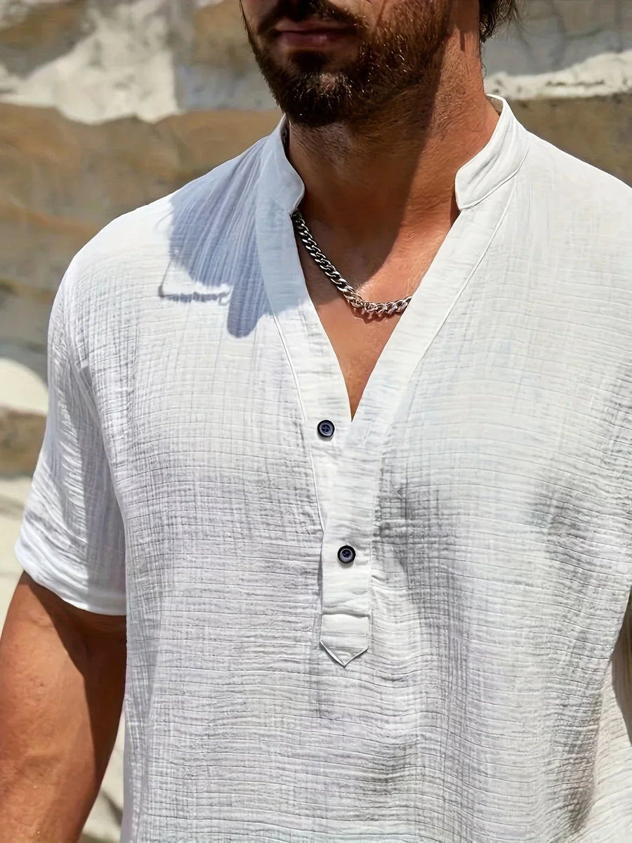 Ana&José | Camisa de verano elegante con cuello alto