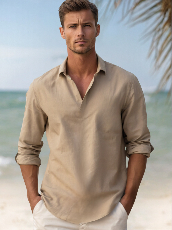 Camisa Casual de Verano para Hombre, Tejido Transpirable