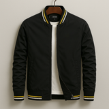 Chaqueta Bomber de Hombre con Cremallera y Cuello de Canalé y Bolsillos Frontales