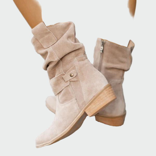 Eva | Botas Casuales de Gamuza Suave Con Detalle Moderno