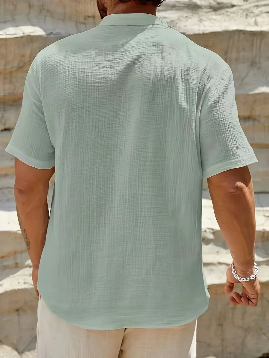 Ana&José | Camisa de verano elegante con cuello alto