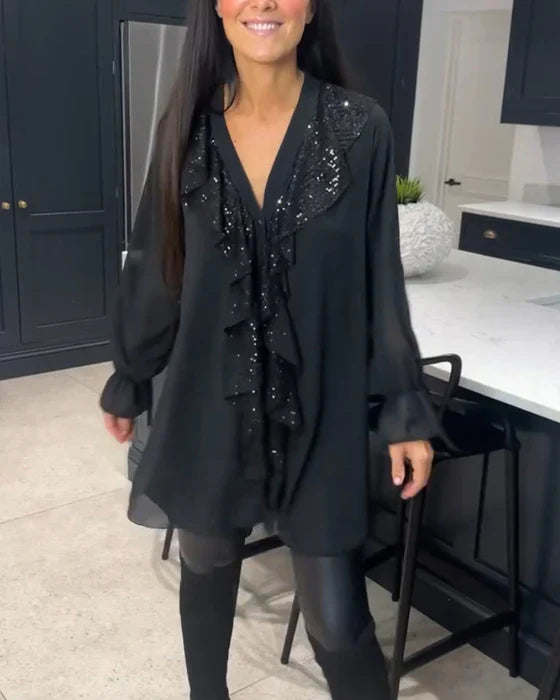 Belén - Blusa con volantes y estilo elegante