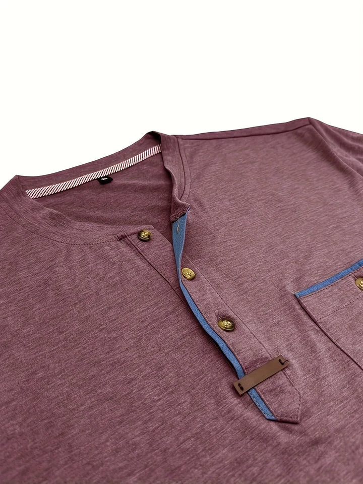 AnaJosé™ — Camiseta elegante de cuello redondo con bolsillo