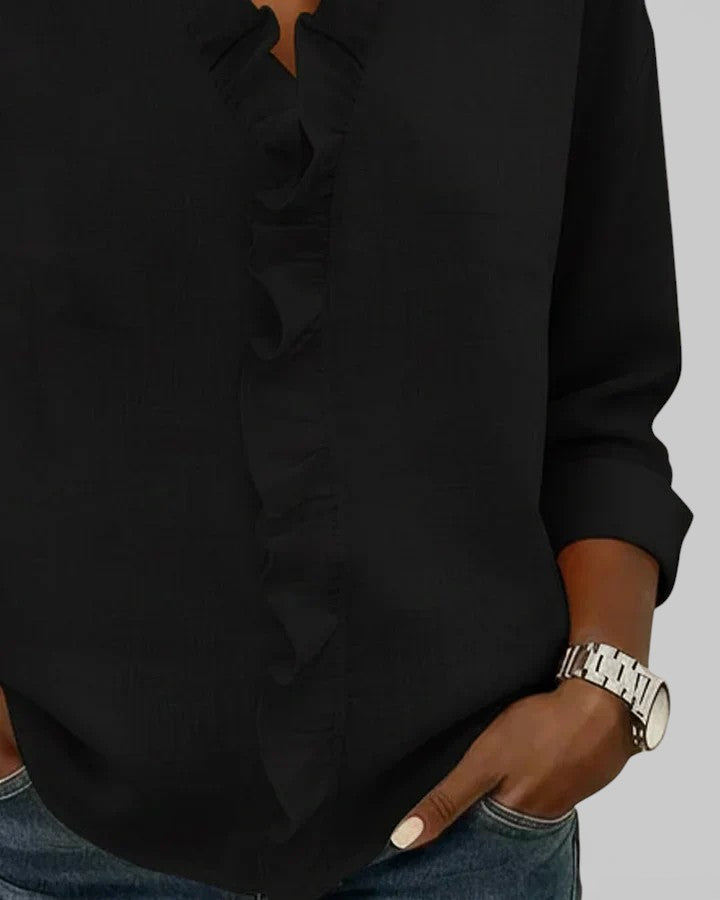 Inés™ | Blusa con volantes y escote en V