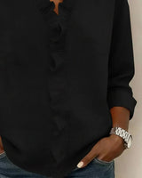 Indie · Blusa con volantes y cuello en V