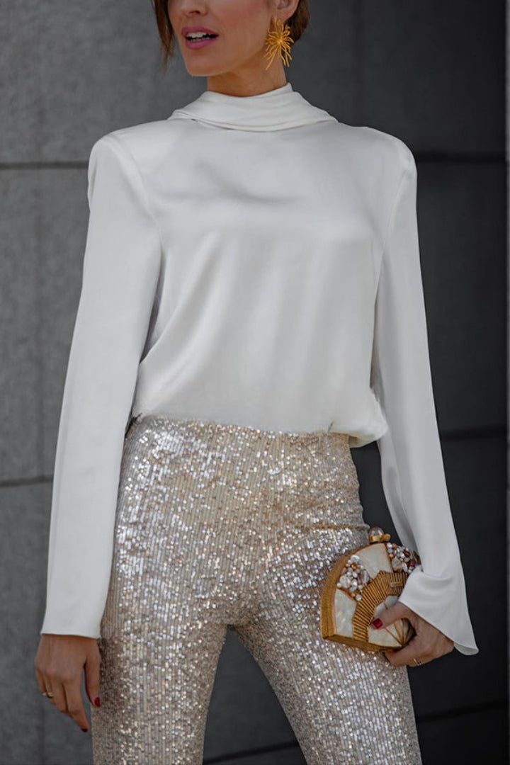 Blusa Elea – Satén & Cadena Elegante