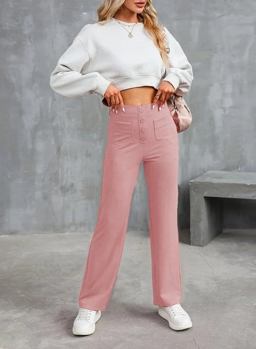 Pantalón de cintura alta y elástica