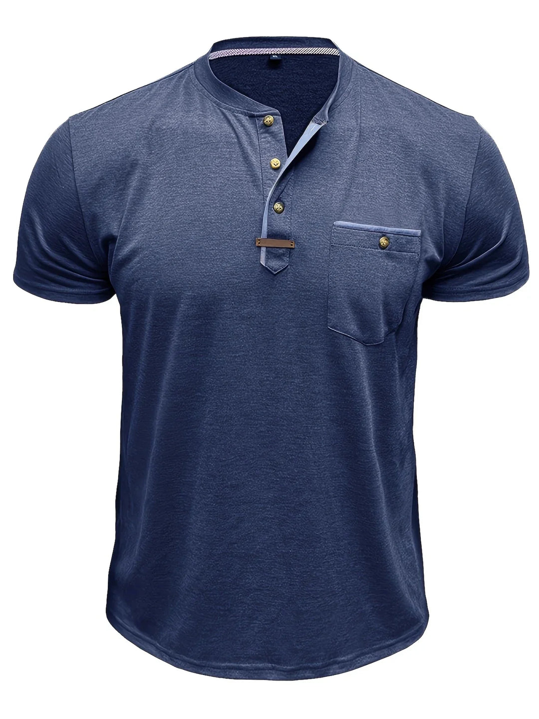Saxon - Elegante Camiseta de Cuello Redondo con Bolsillo