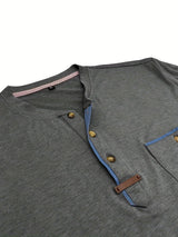 AnaJosé™ — Camiseta elegante de cuello redondo con bolsillo