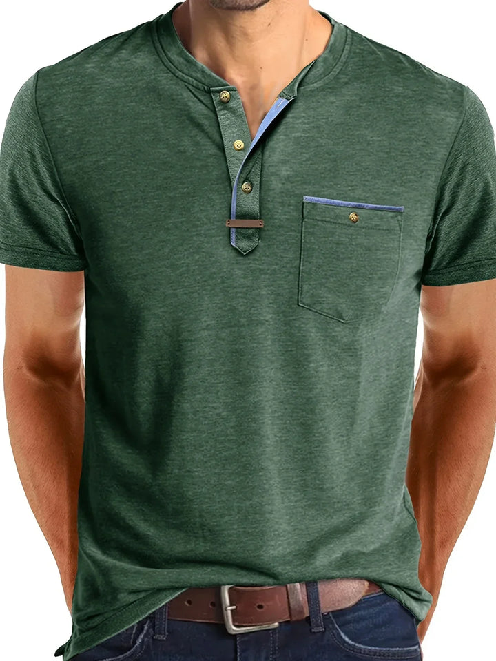 AnaJosé™ — Camiseta elegante de cuello redondo con bolsillo
