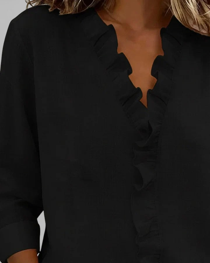 Inés™ | Blusa con volantes y escote en V