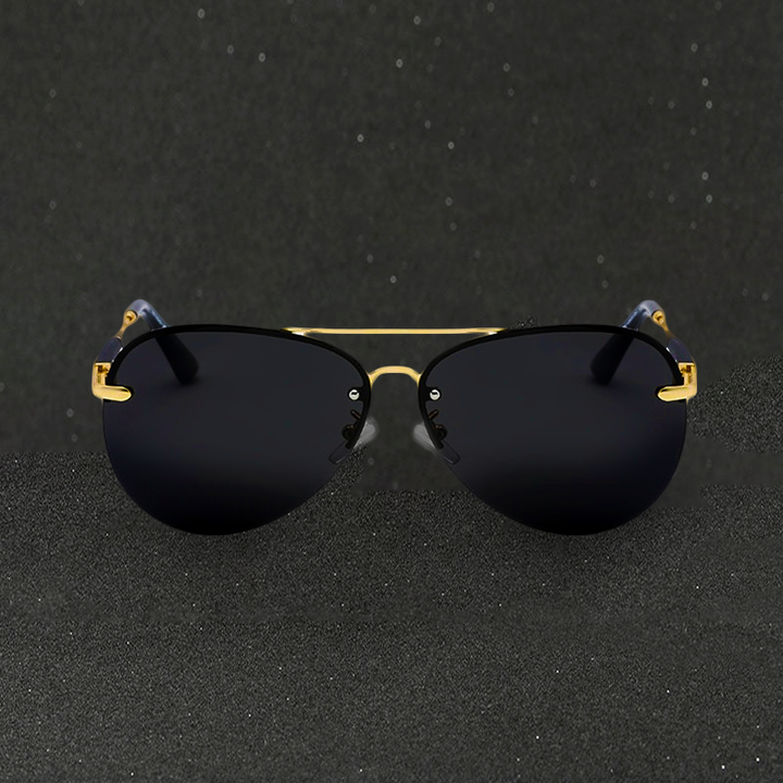 Gafas de Sol Aviador Polarizadas Negras para Hombres