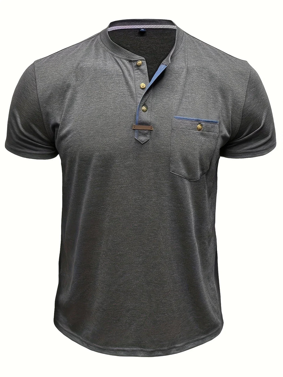 AnaJosé™ — Camiseta elegante de cuello redondo con bolsillo