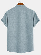 Elliott – Camisa Elegante de Manga Corta con Cuello Alto
