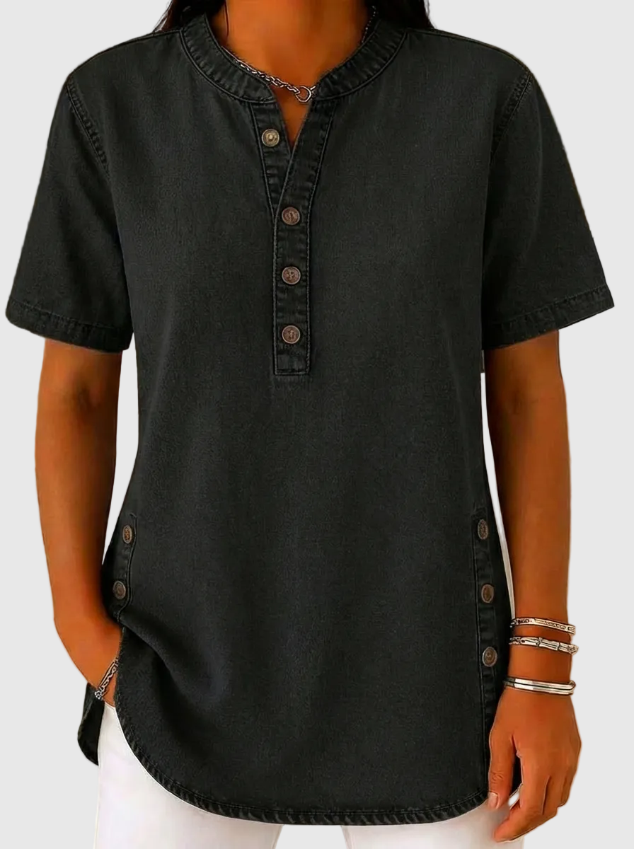 Aria | Blusa de denim con ajuste holgado