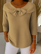 Lidia - Blusa de punto elegante con lazo en el cuello