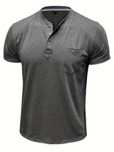 AnaJosé™ — Camiseta elegante de cuello redondo con bolsillo