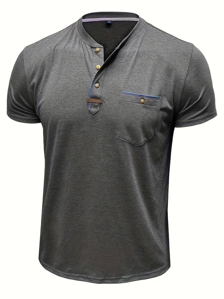 AnaJosé™ — Camiseta elegante de cuello redondo con bolsillo