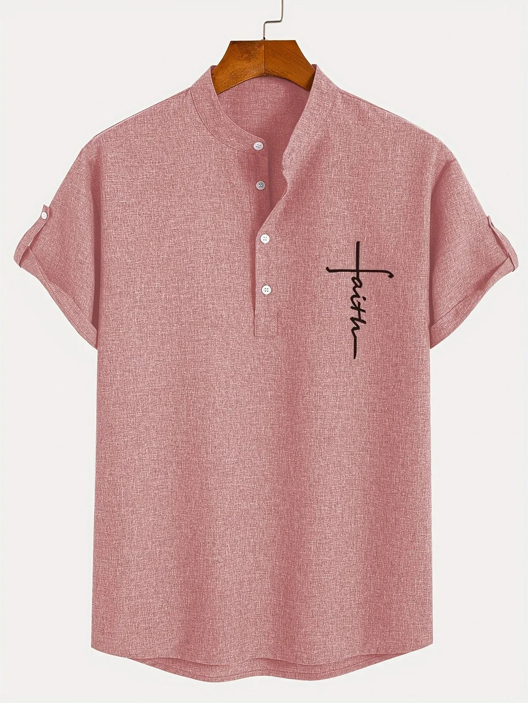 Elliott – Camisa Elegante de Manga Corta con Cuello Alto