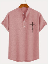 Elliott – Camisa Elegante de Manga Corta con Cuello Alto