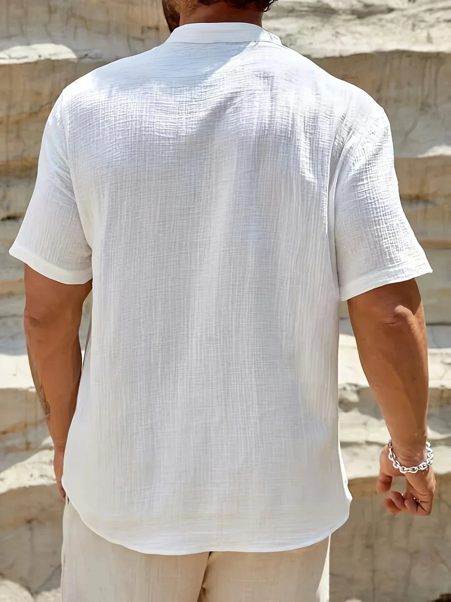 Ana&José | Camisa de verano elegante con cuello alto