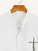 Elliott – Camisa Elegante de Manga Corta con Cuello Alto