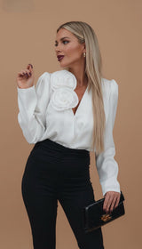 Blusa de satén - Doble Flor