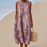 Ana&José™ | Vestido Midi Livia™ Floral Ligero Camuflaje de Barriga