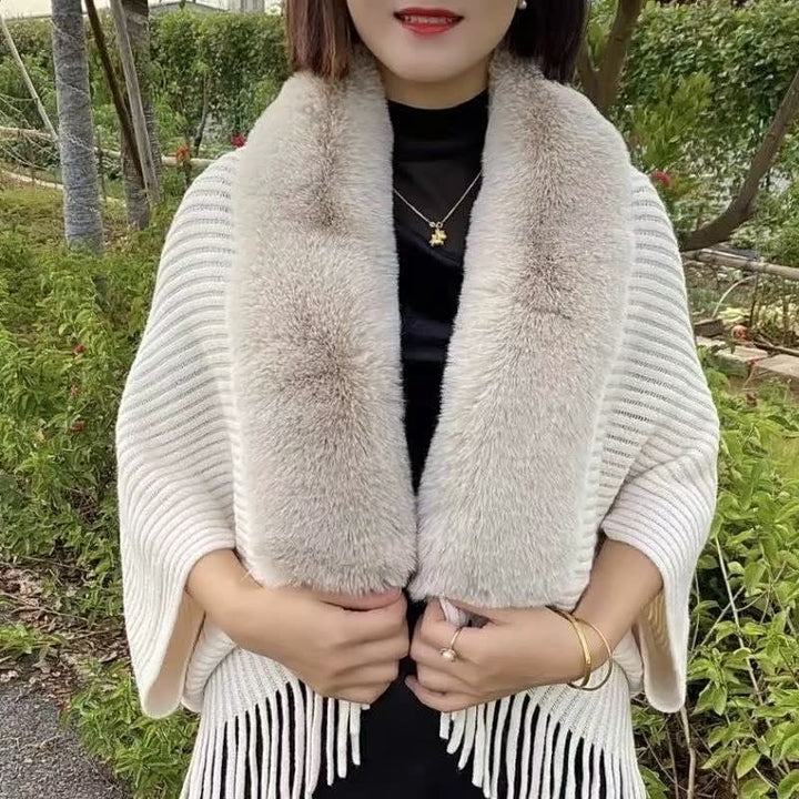 Livia - Bufanda amplia con cuello efecto pelo