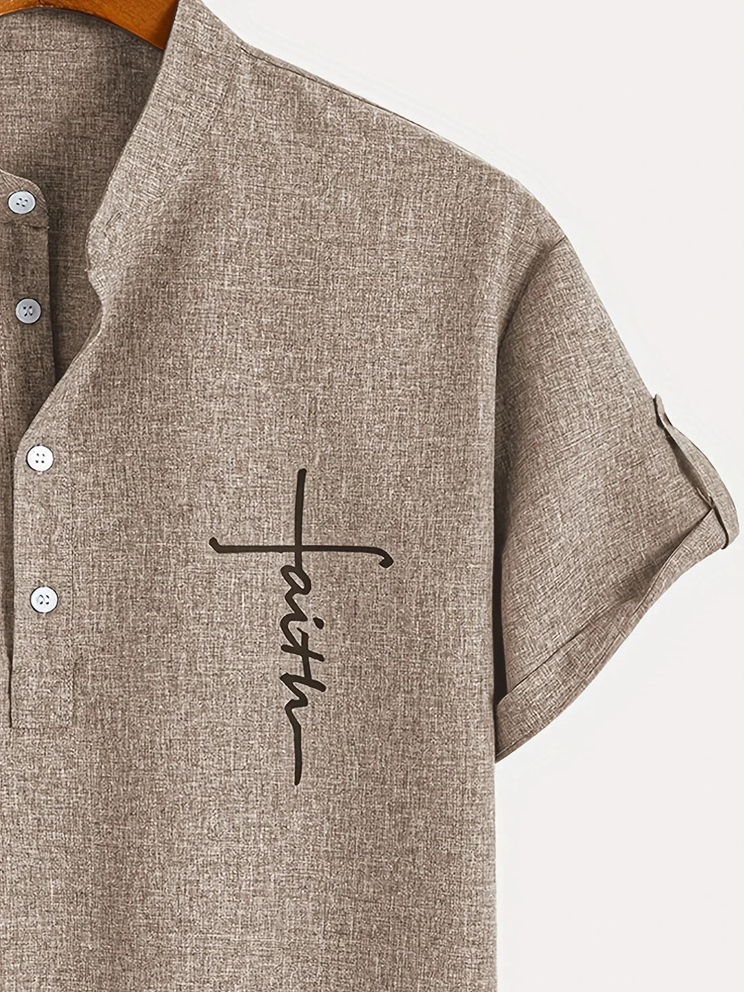 Elliott – Camisa Elegante de Manga Corta con Cuello Alto