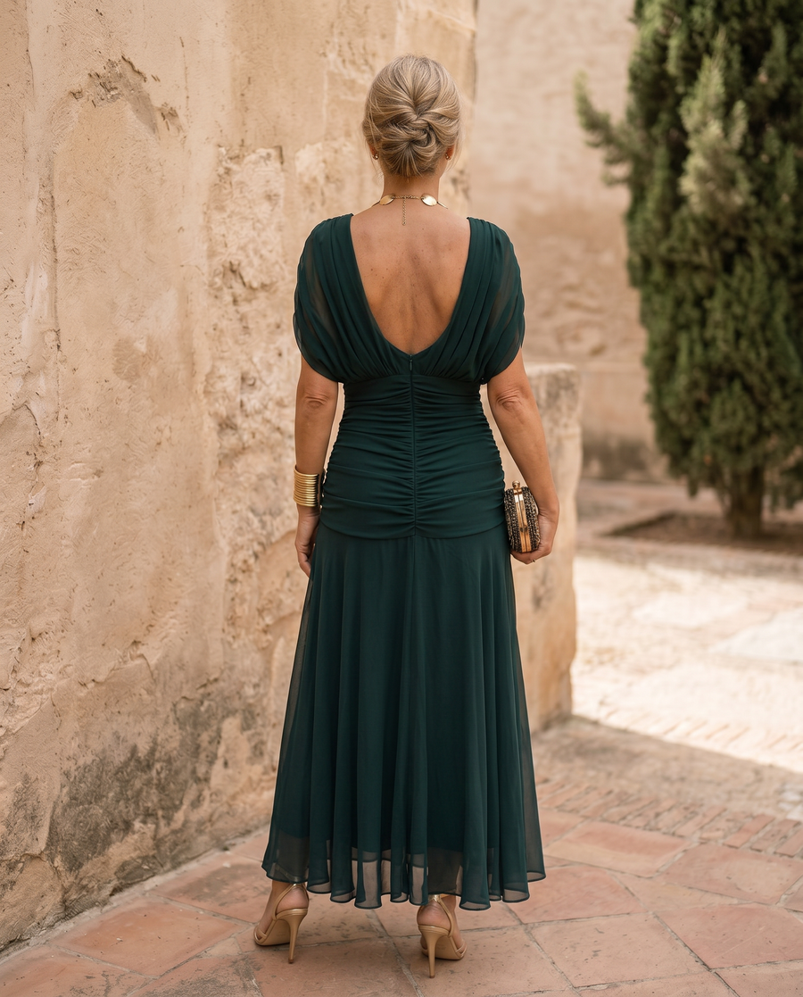 Ana&José™ | Vestido maxi elegante para fiesta con escote en corazón