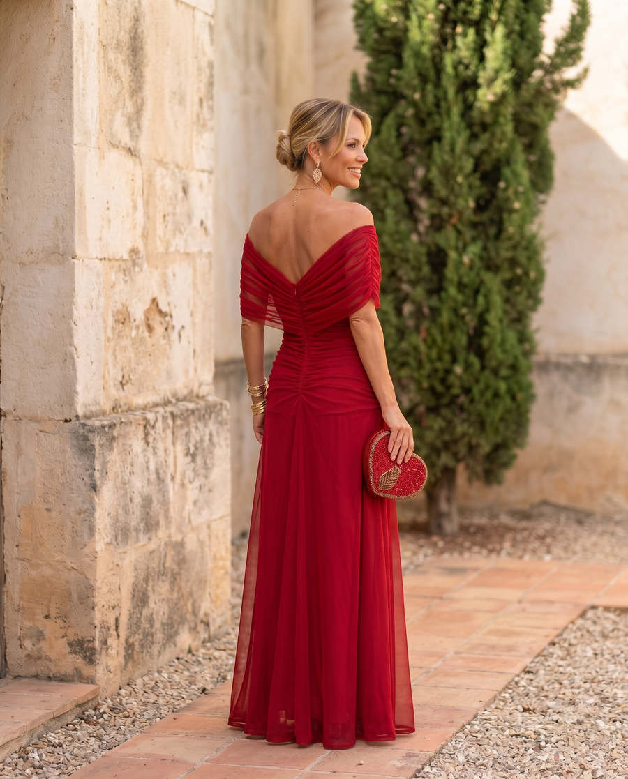Ana&José™ | Vestido maxi elegante para fiesta con escote en corazón