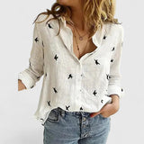 Ana&José™ | Camisa de lino con botones y cuello solapa para mujer