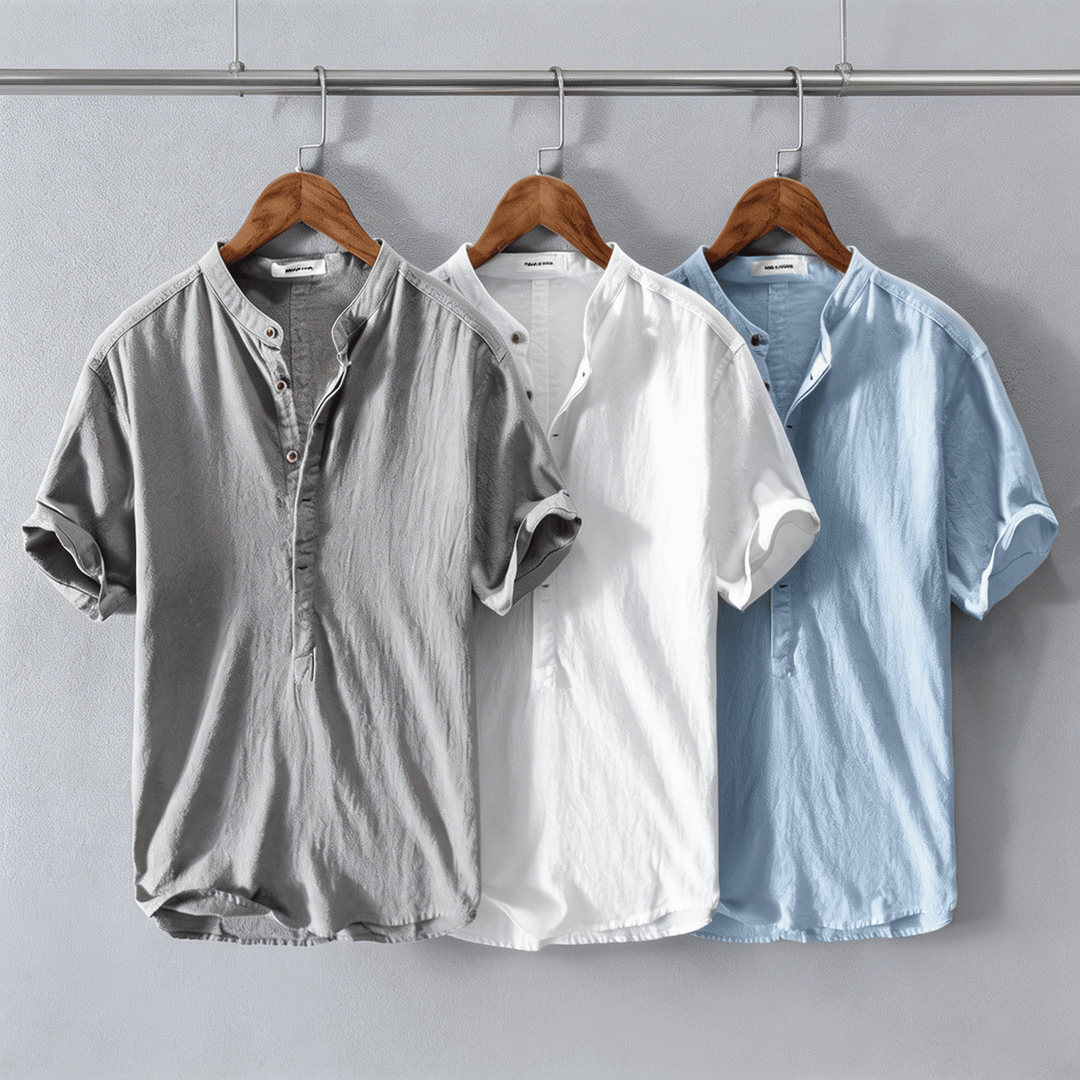 LAURENT MONACO | CAMISA DE CUELLO MAO PARA HOMBRES