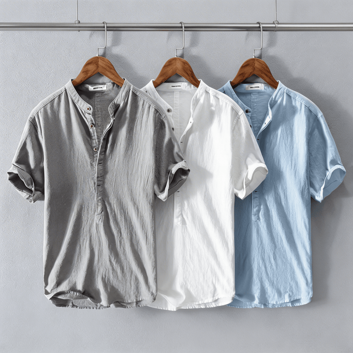 LAURENT MONACO | CAMISA DE CUELLO MAO PARA HOMBRES